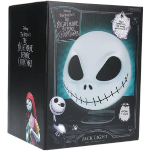 Paladone Nightmare Before Christmas Jack Mask Light and Halloween Decoration - Wall-mounted or Free-standing, USB Cable Included - 18cm Shaped Jack Skellington Lighting