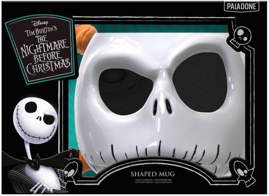 Paladone Nightmare Before Christmas Shaped Mug, 400ml (13 fl oz) Jack Skellington Ceramic Mug