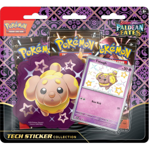 Pokémon TCG: Scarlet & Violet—Paldean Fates Tech Sticker Collection – Fidough (1 Foil Promo Card & 3 Booster Packs)