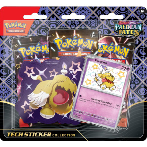 Pokémon TCG: Scarlet & Violet—Paldean Fates Tech Sticker Collection – Greavard (1 Foil Promo Card & 3 Booster Packs)